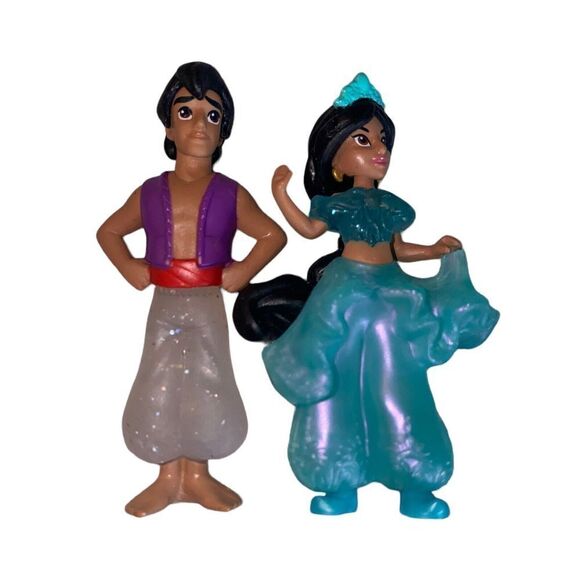Disney Aladdin and Princess Jasmine Miniture Action Figures by Hasbro 2.5" - Picture 1 of 4
